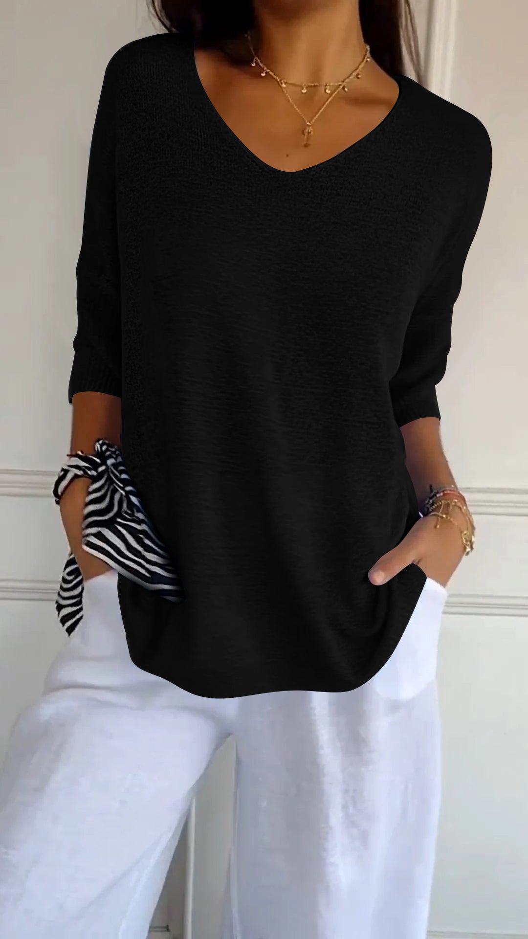 Amanda™ Knit Top with V-neck