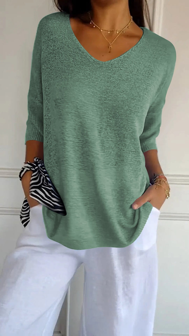 Amanda™ Knit Top with V-neck