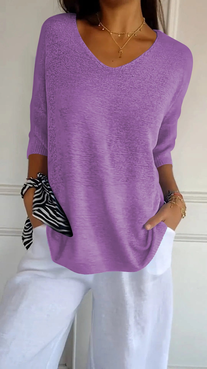 Amanda™ Knit Top with V-neck