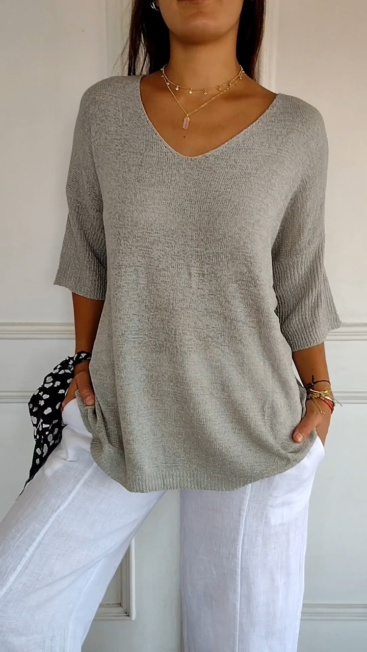 Amanda™ Knit Top with V-neck