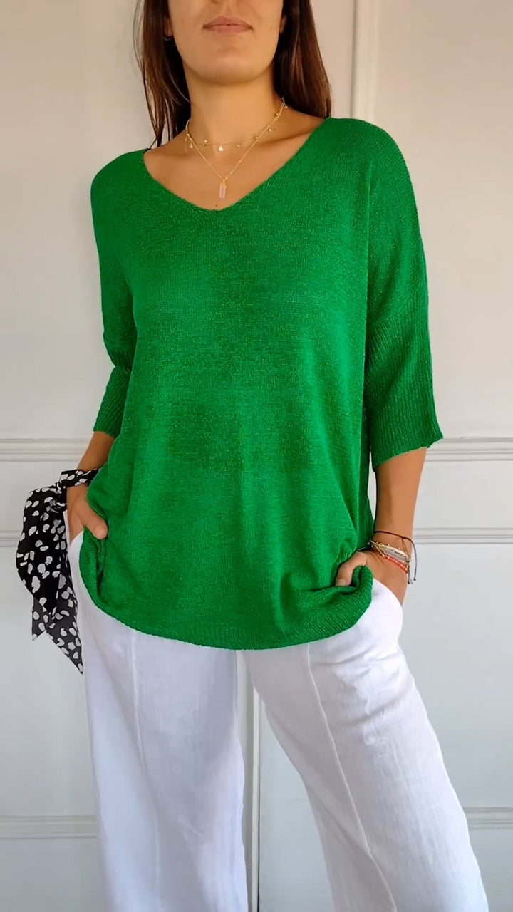 Amanda™ Knit Top with V-neck