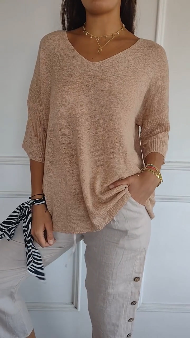 Amanda™ Knit Top with V-neck